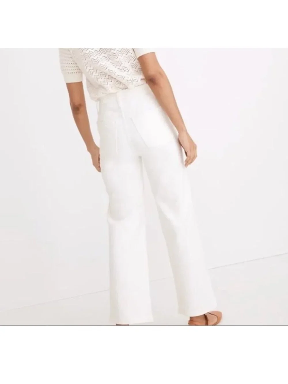 Madewell Perfect Vintage High Rise Tapered Leg Cropped Jeans White 29 - Like New - Picture 3 of 14